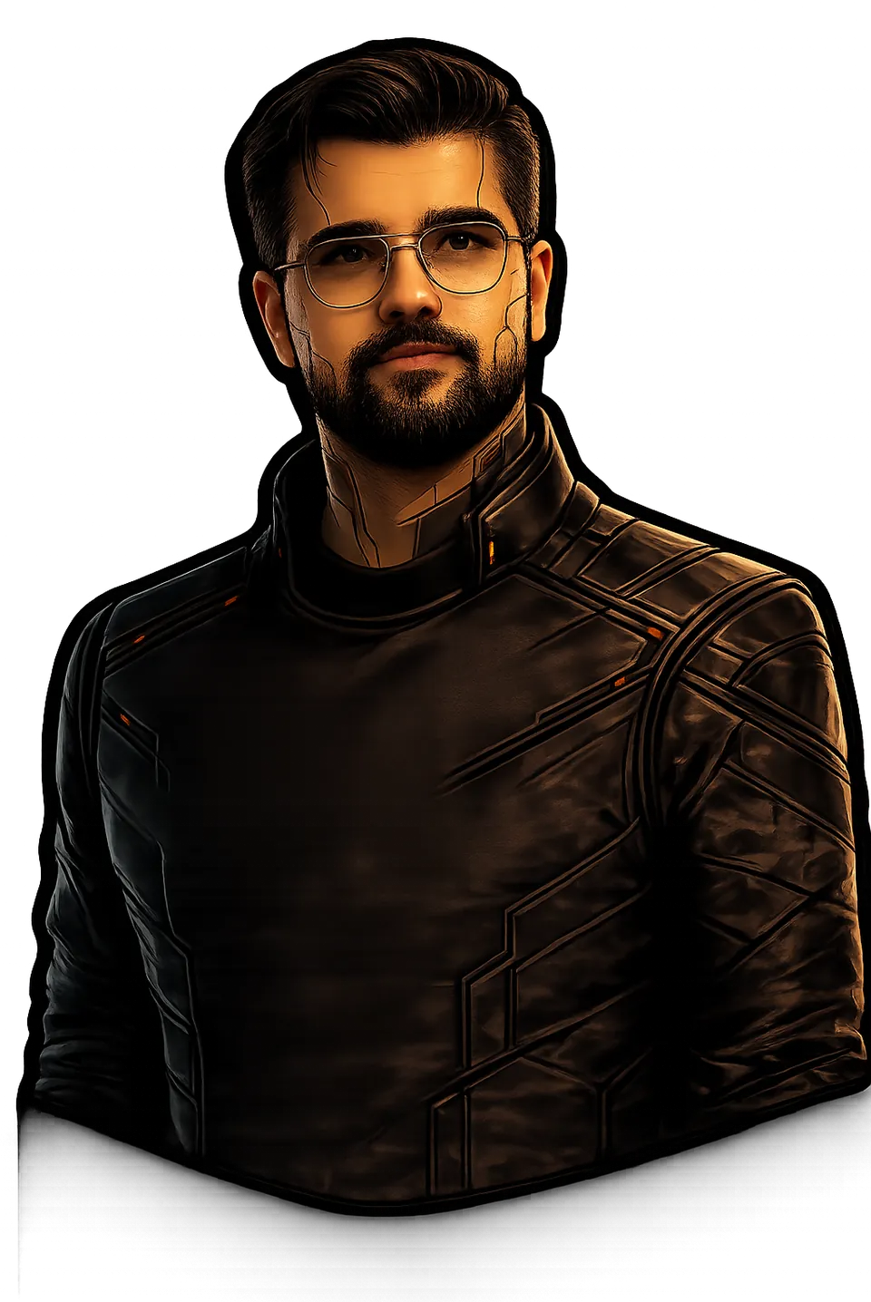 Cyber styled illustration of Amin Javan