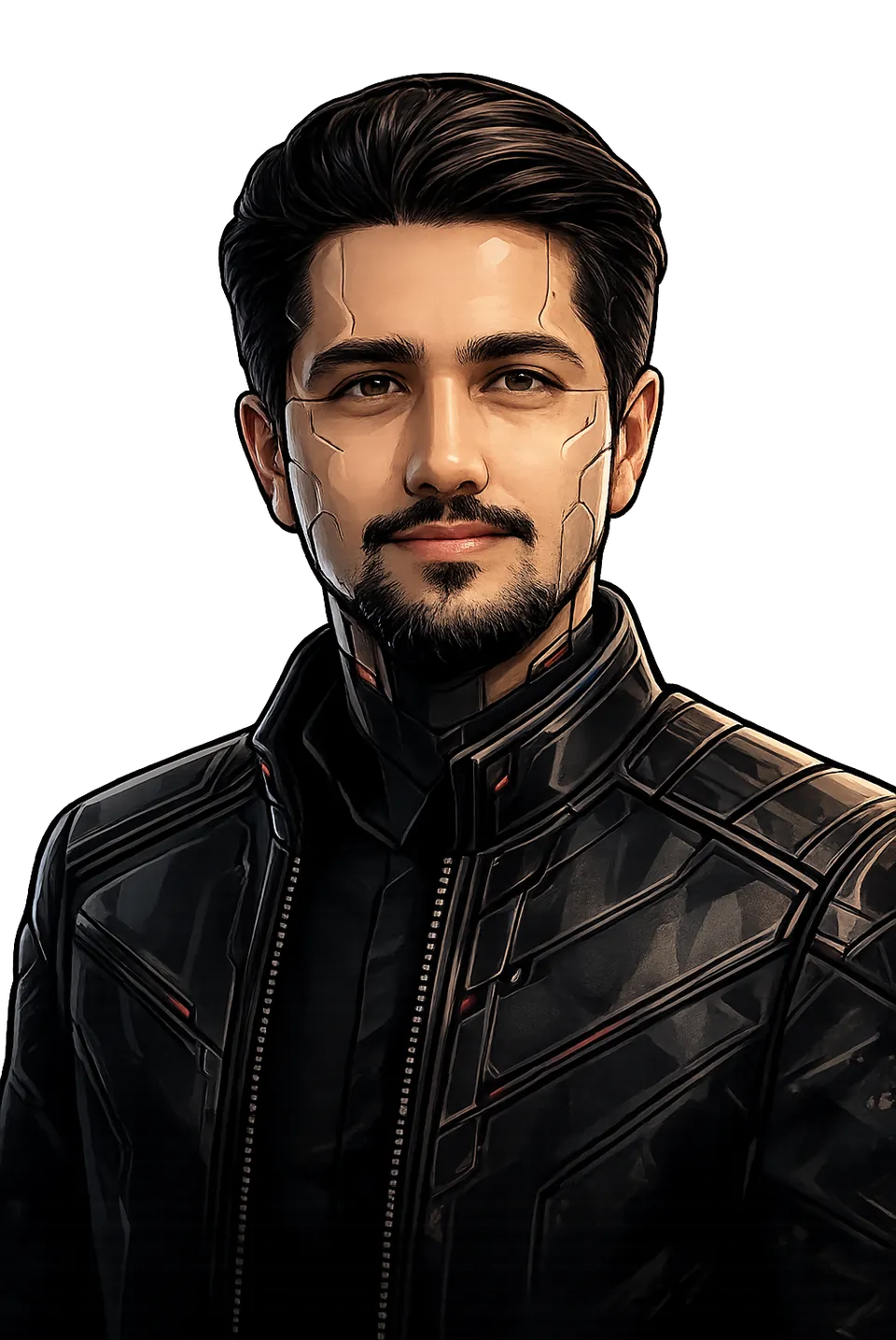Cyber styled illustration of Amir Dehdarian