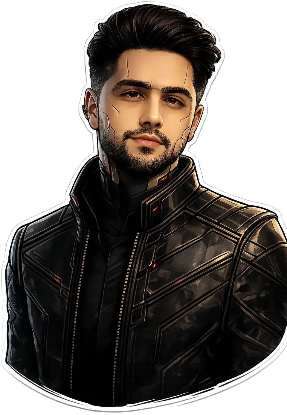 Cyber styled illustration of Hamed Maleki